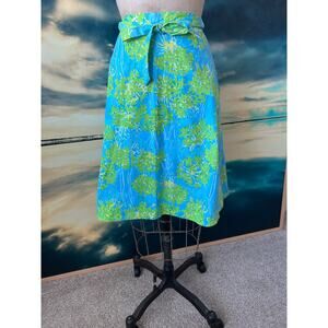 Lilly Pulitzer The Lilly Vintage Blue & Green Wrap Skirt w Pockets unworn XS/S